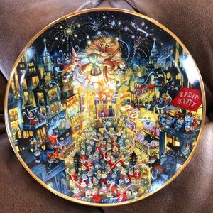 Vintage Bill Bell Collector Cat plate -  New Year